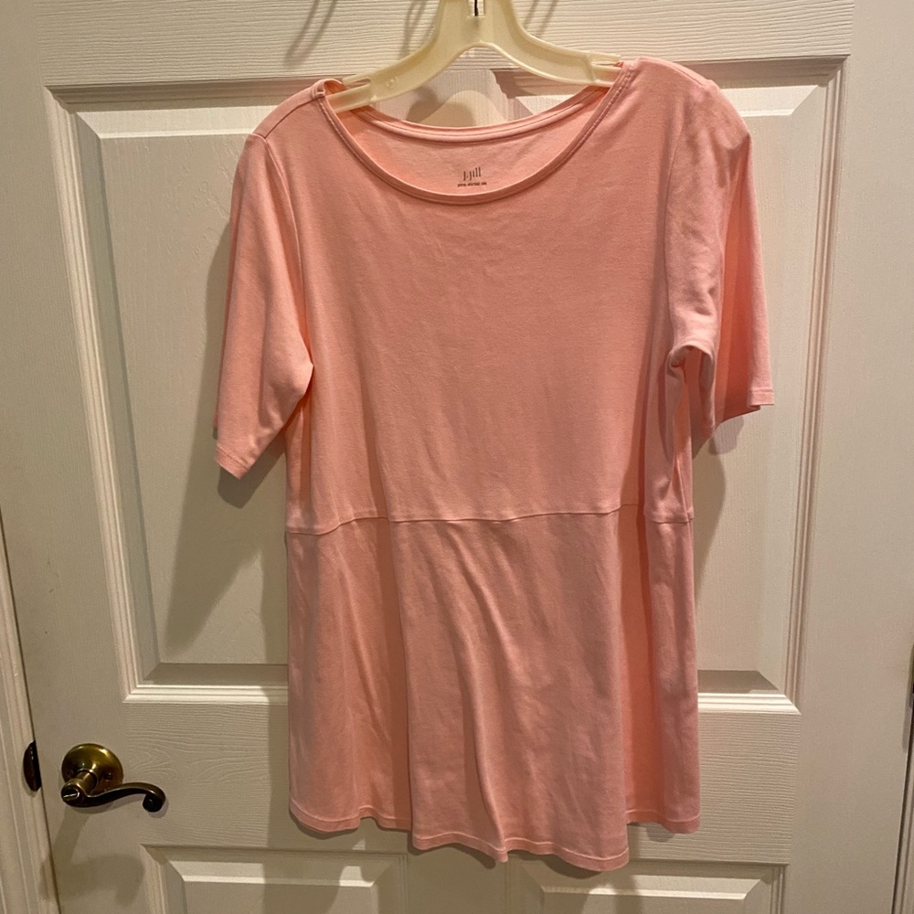 J Jill Pima Shirttail Tee Pink Size S